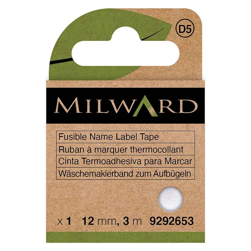 Piegludināma lente etiķetēm un marķēšanai /Milward/ 12mm 5x3m