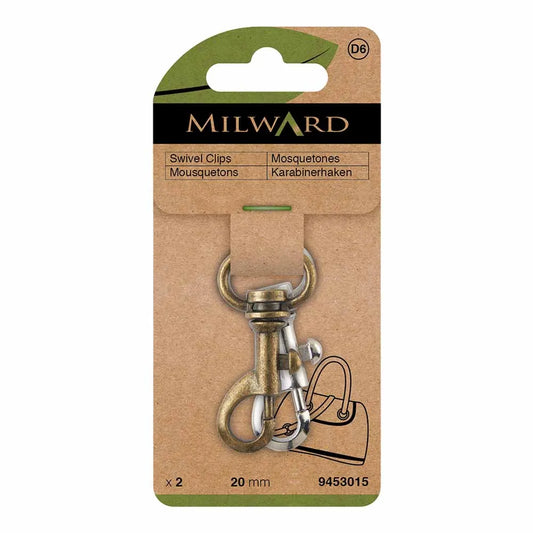 Swivel carabiner hook 2 pcs. 20 mm /Milward