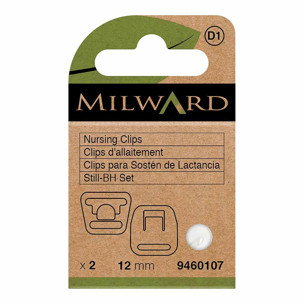 Breastfeeding clips for clothing, 2 pcs. white, 12 mm /Milward