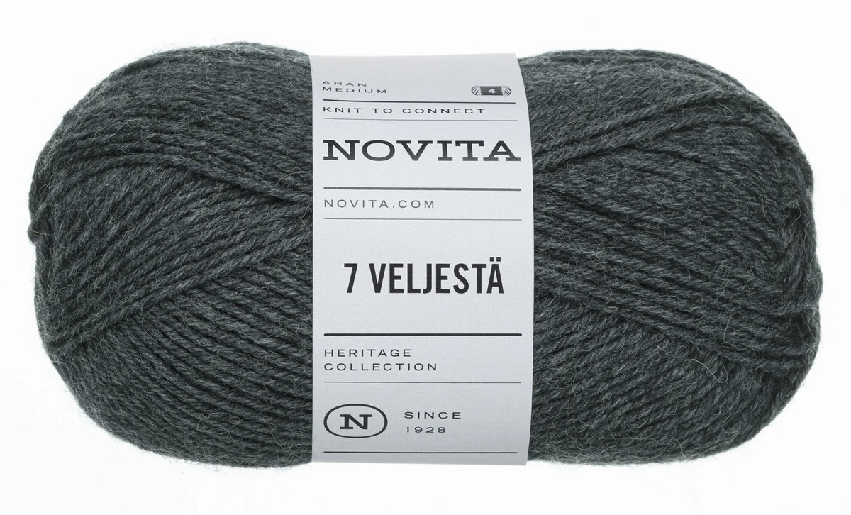 7 Brothers - 7 Veljestä /NOVITA/ 8-diegu biezuma zeķu dzija 100g #644 "Grafīts"