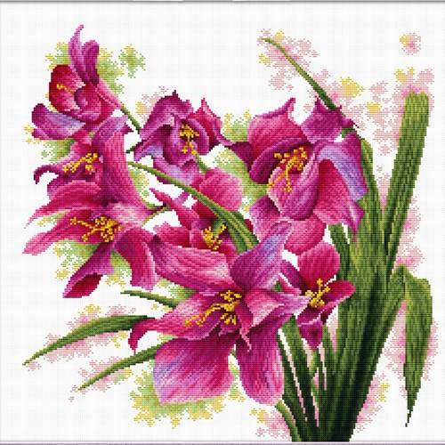 ADORABLE ORCHIDS - izšūšanas komplekts /Ladybird/ 39 x 39 cm
