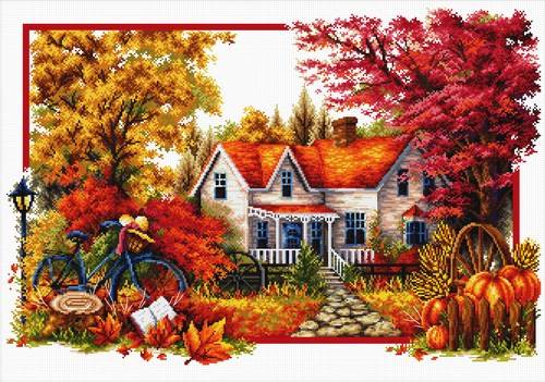 THE ARRIVAL OF AUTUMN (Rudens iestāšanās) - izšūšanas komplekts /Ladybird/ 59 x 40 cm