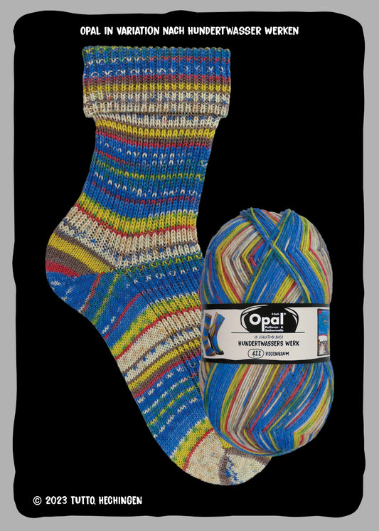 OPAL 4-thread Hundertwasser IV Collection 100g #4057 "Rain Tree"