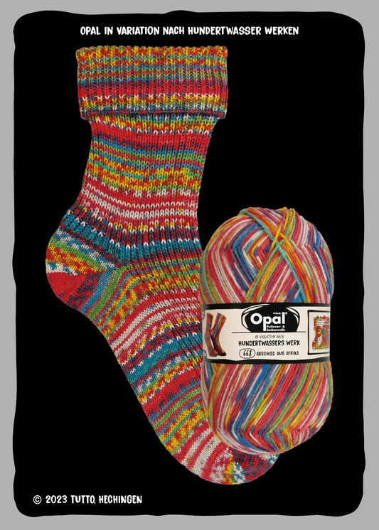 OPAL 4-strand Hundertwasser IV collection 100g #4054 "Farewell to Africa"