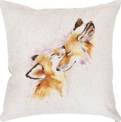 Pillow "Fox Love" - embroidery kit /Luca-S/ 40 x 40 cm