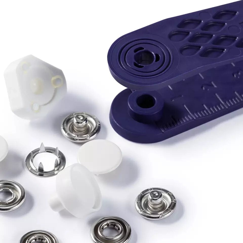 Metal snaps "Jersey" with tool for knitwear, black 12mm, 6 pcs