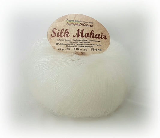 Silk Mohair /Midara/ 25g #010 "White"