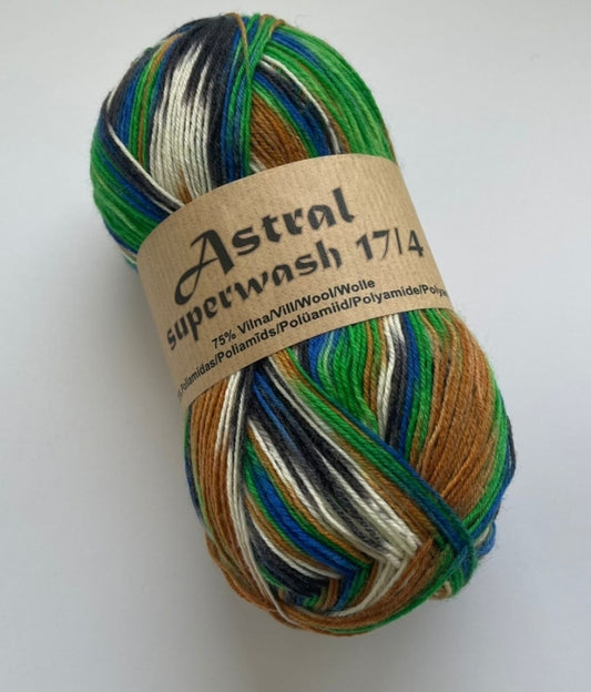 Astral Superwash 17/4 /Midara/ 4-diegu zeķu dzija 100g #57