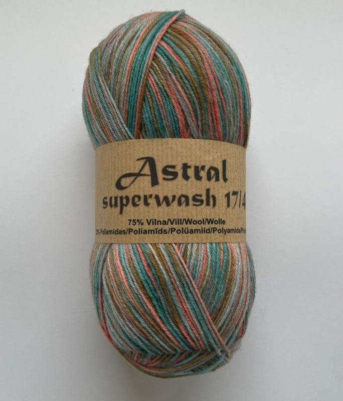 Astral Superwash 17/4 /Midara/ 4-diegu zeķu dzija 100g #52