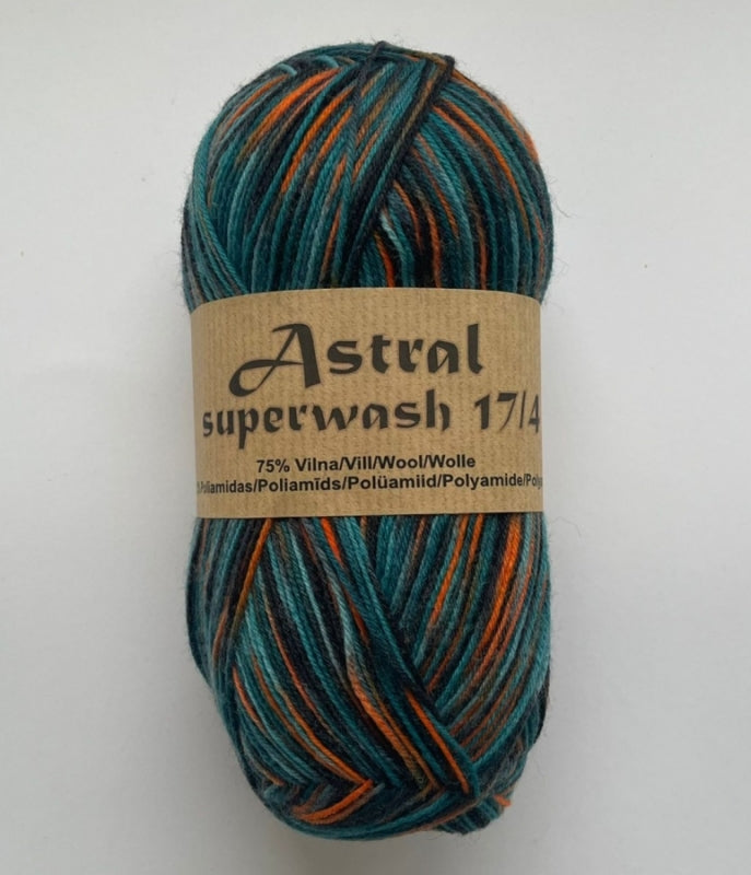 Astral Superwash 17/4 /Midara/ 4-diegu zeķu dzija 100g #63