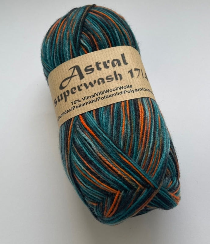 Astral Superwash 17/4 /Midara/ 4-diegu zeķu dzija 100g #63