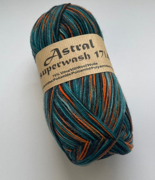 Astral Superwash 17/4 /Midara/ 4-diegu zeķu dzija 100g #63