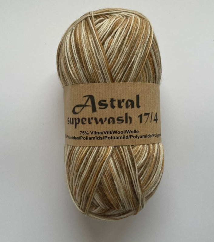 Astral Superwash 17/4 /Midara/ 4-diegu zeķu dzija 100g #85