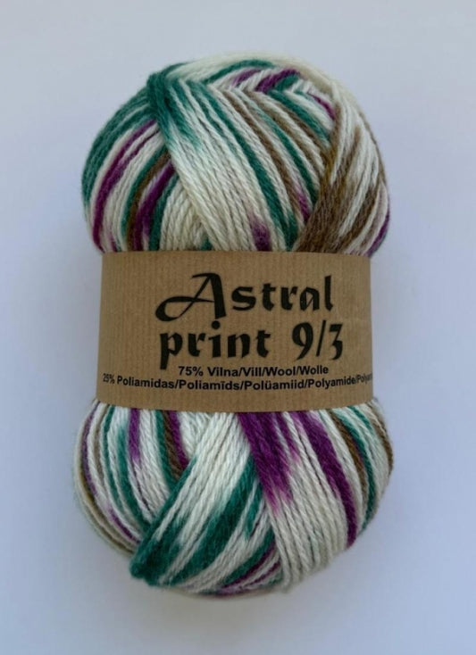 Astral Print 9/3 /Midara/ zeķu dzija 100g 300m #730