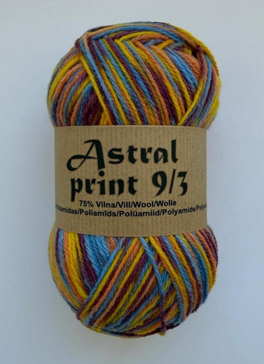 Astral Print 9/3 /Midara/ zeķu dzija 100g 300m #350