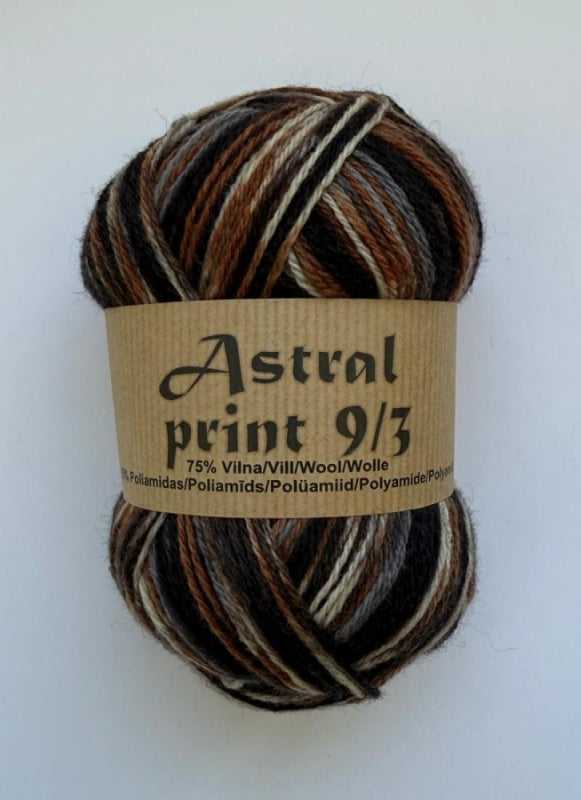 Astral Print 9/3 /Midara/ zeķu dzija 100g 300m #890