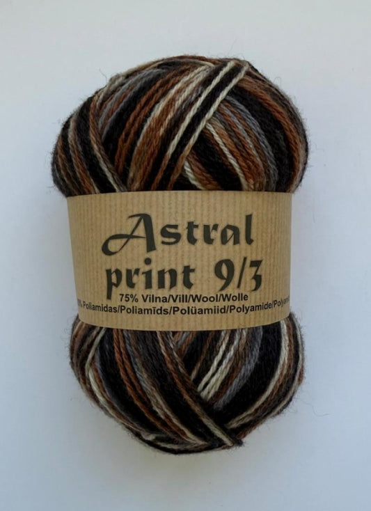 Astral Print 9/3 /Midara/ zeķu dzija 100g 300m #890
