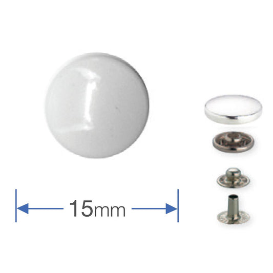 Buttons "Anorak" with tool, for outerwear, 15 mm, 10 pcs - white