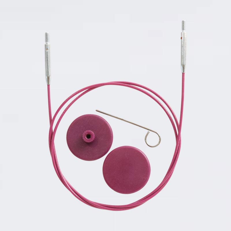 Fiksēta nerūsējošā tērauda ar neilona pārklājumu adāmadatu aukla / VIOLETA ar sudraba savienotājiem /KnitPro
