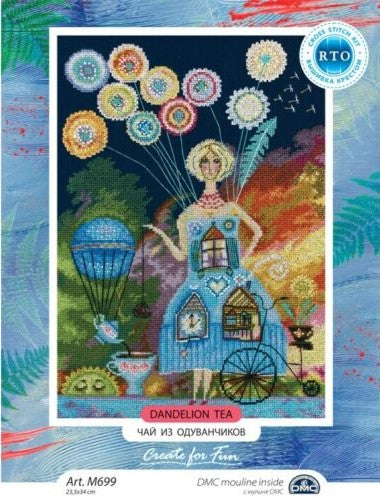 Dandelion tea - embroidery kit /RTO/ 23.5 x 34 cm