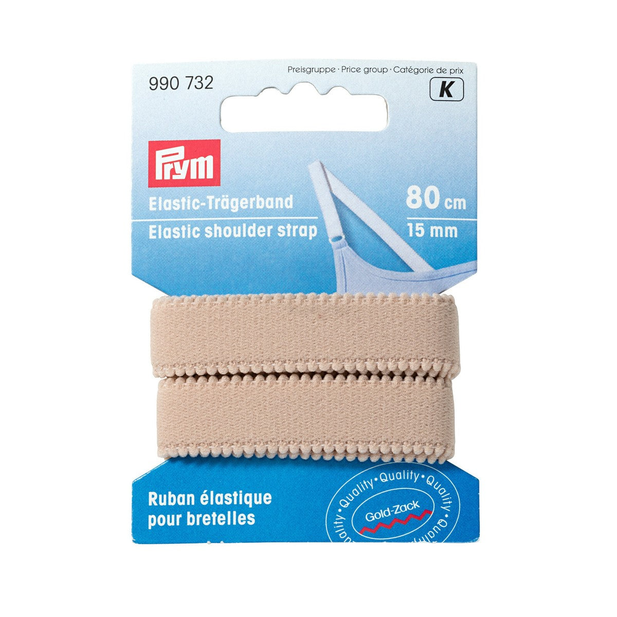 Elastīga plecu lenta 15 mm x 80 cm, miesas krāsā /Prym