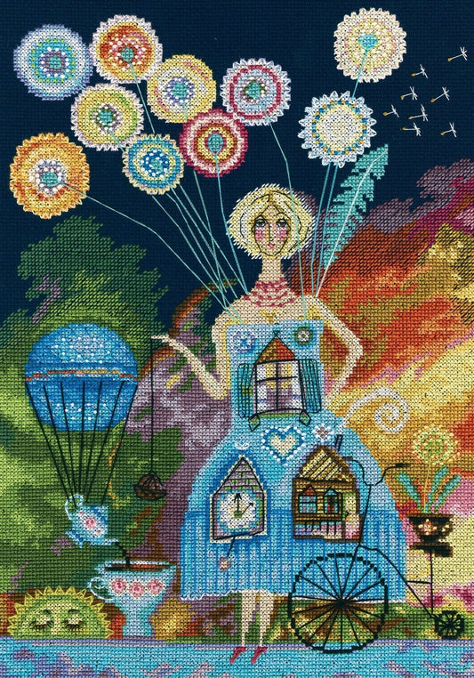 Dandelion tea - embroidery kit /RTO/ 23.5 x 34 cm