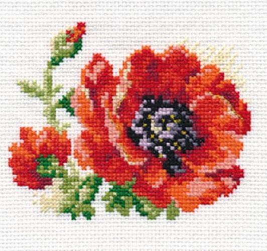 "Poppies" - embroidery kit /Alice/ 11 x 10 cm