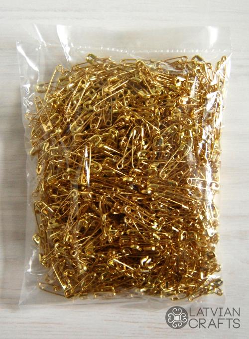 Safety pins, gold, 19 mm, 1000 pcs