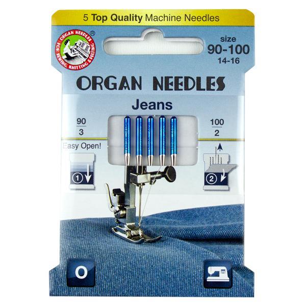 Adatas šujmašīnai JEANS /ORGAN NEEDLES/ 5 gab. 90-100