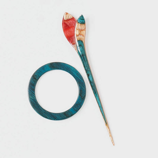 Wooden decorative clasp for knitting /KnitPro Flora "Lily"