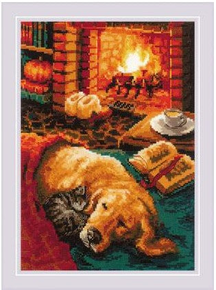 By the fireplace - embroidery kit /RIOLIS/ 21 x 30 cm
