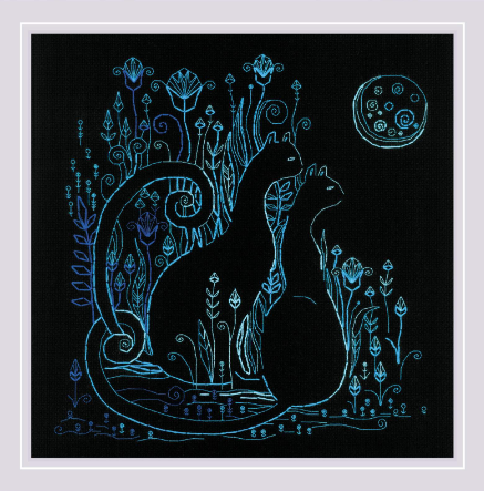 Cats. Moonlight - embroidery kit /RIOLIS/ 30 x 30 cm