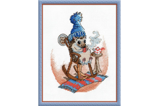 Afternoon tea - embroidery kit /Orange / 14 x 20 cm