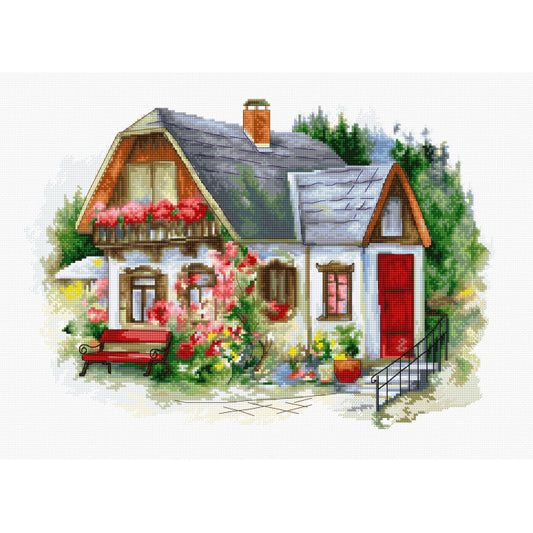Beautiful house in the countryside - embroidery kit /Luca-S/ 34 x 24 cm