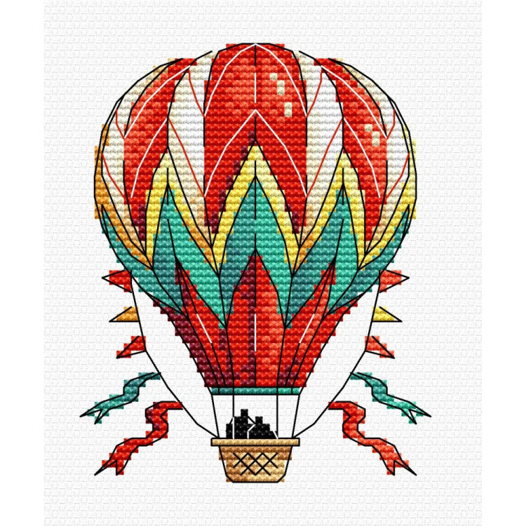 "Gaisa balons" - izšūšanas komplekts /MP Studia/ 9x11 cm
