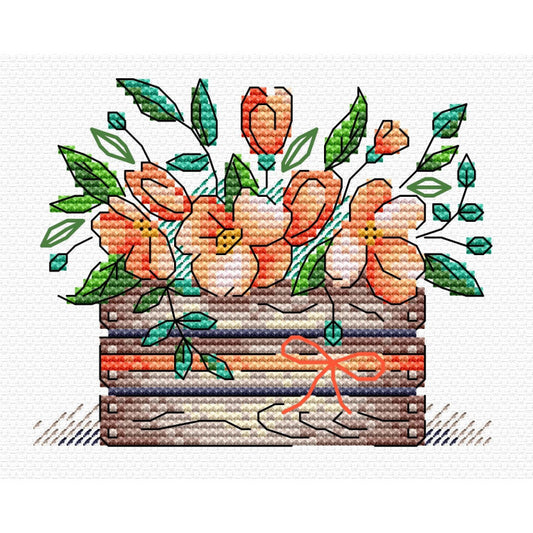 "Freshness of Flowers" - embroidery kit /MP Studia/ 8x10 cm