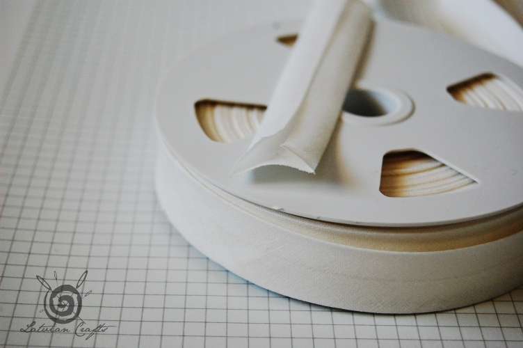 Cotton knitted bias tape 20mm / 1.9 meters / white