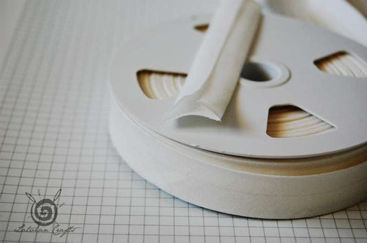 Cotton knitted bias tape 20mm / 1.9 meters / white