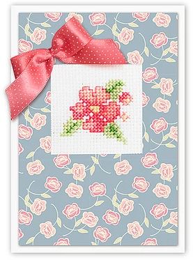 Card "Flower" - embroidery kit /Luca-S/ 10 x 14 cm