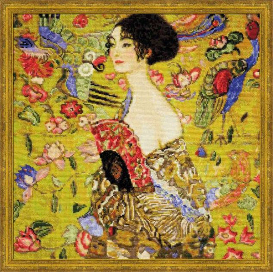 "Lady with a Fan" Gustav Klimt - embroidery kit /RIOLIS/ 35 x 35 cm