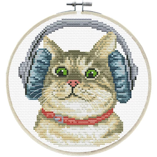 DJ KITTY - izšūšanas komplekts /Ladybird/ 15 x 15 cm