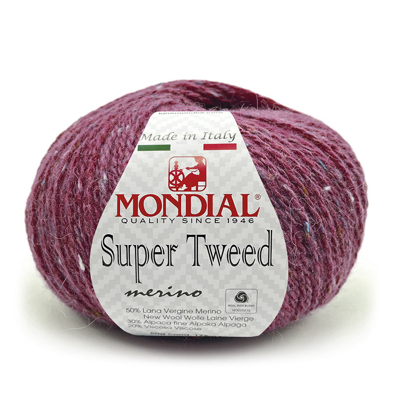 Super Tweed /Mondial/ 50g #411 "Biešu rozā"