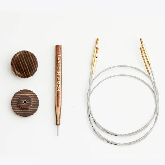 360° Rotating Knitting Needle Cords Lantern Moon / stainless steel / 2 pcs. / KnitPro