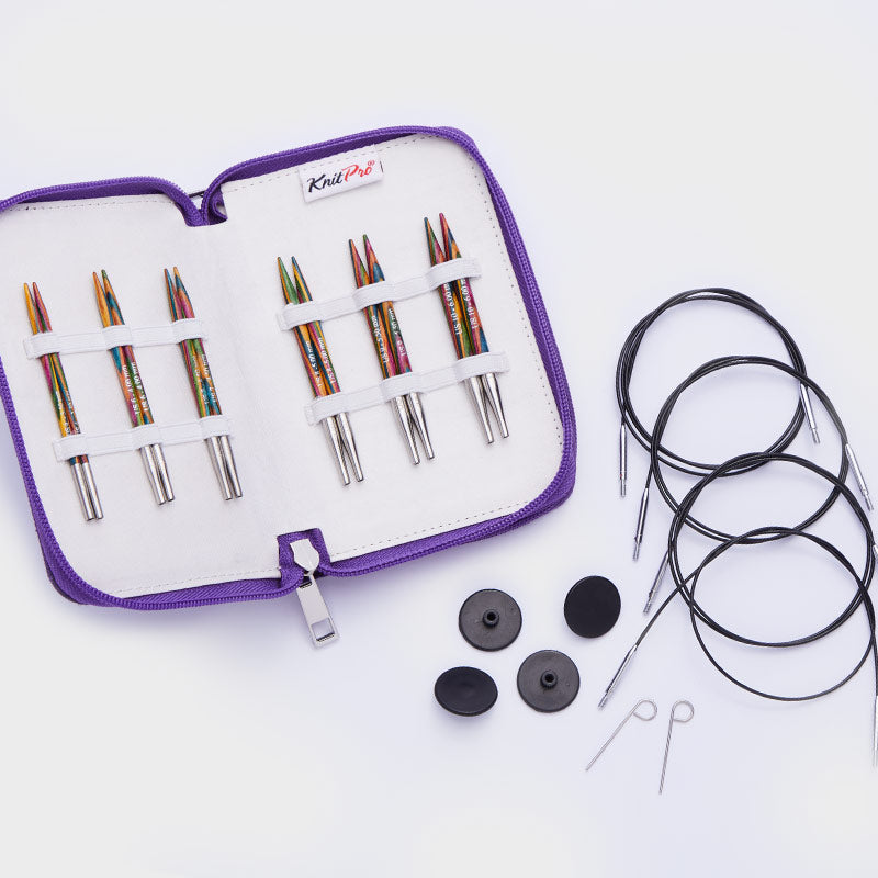 Symfonie DELUX /10cm short interchangeable circular knitting needles set with cables /KnitPro/ 5 sizes