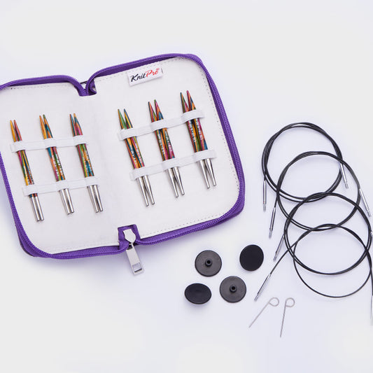 Symfonie DELUX /10cm short interchangeable circular knitting needles set with cables /KnitPro/ 5 sizes