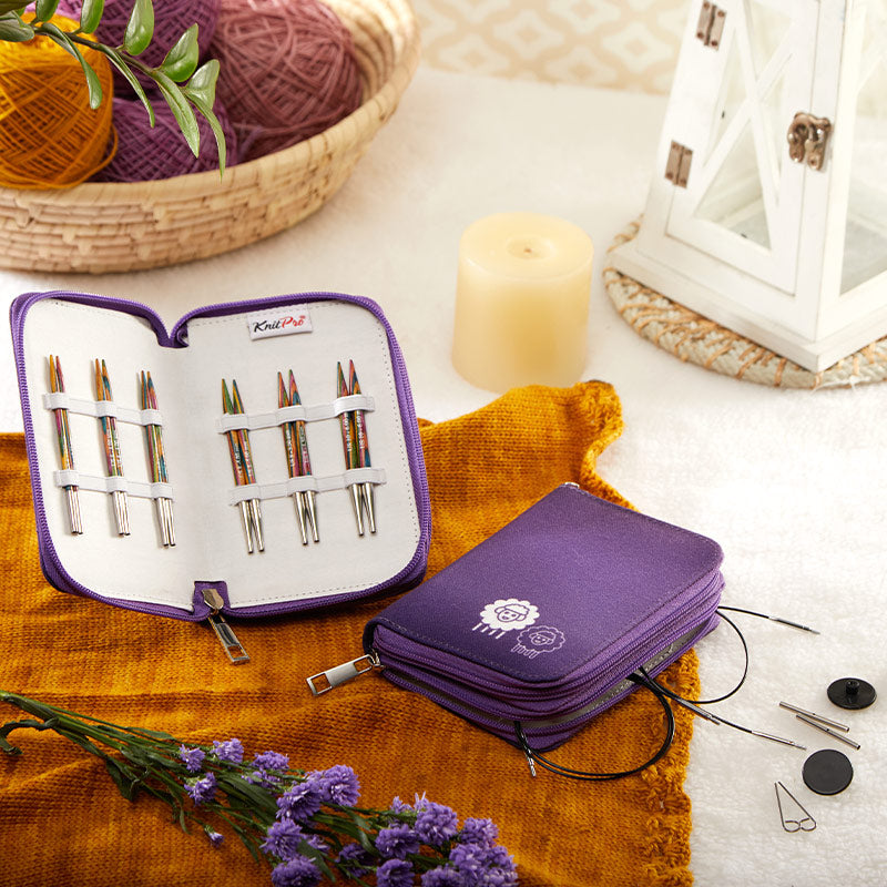 Symfonie DELUX /10cm short interchangeable circular knitting needles set with cables /KnitPro/ 5 sizes