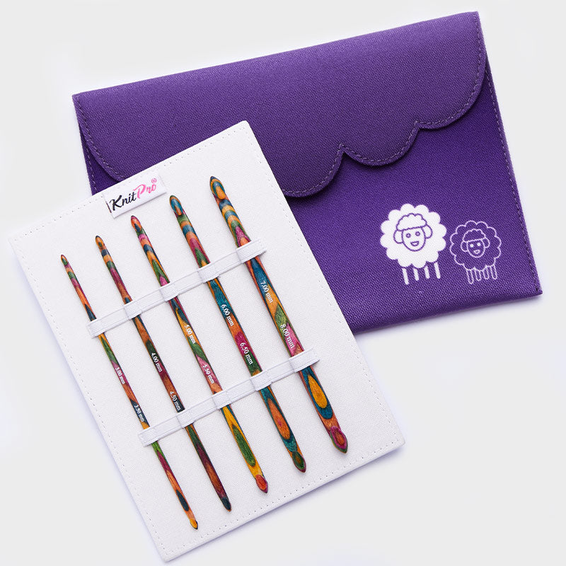 SYMFONIE /wooden double-sided crochet hook set /Knit Pro/ 5 sizes