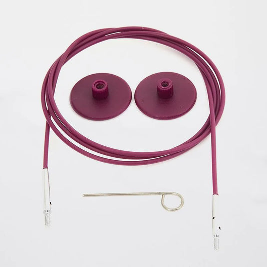 Fiksēta neilona adāmadatu aukla / VIOLETA ar sudraba savienotājiem /KnitPro