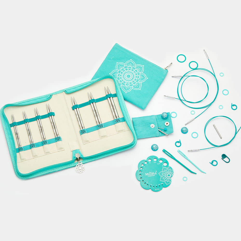 The Mindful Collection BELIEVE /13cm standard length interchangeable circular knitting needles set with cables /KnitPro/ 7 sizes