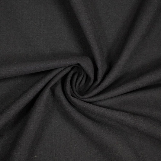Twill from recycled PET bottles #600 "Black" 145cm width / 1 meter
